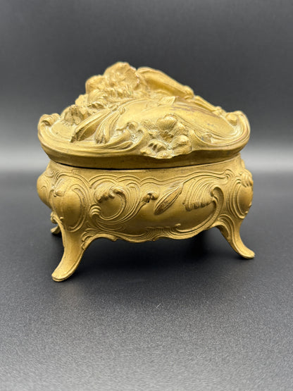 Antique Art Nouveau Jewelry Casket Marked “U.S.A."