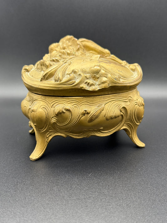 Antique Art Nouveau Jewelry Casket Marked “U.S.A."