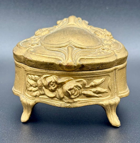 Antique B&W Heart Jewelry Casket (No. 115) c.1900