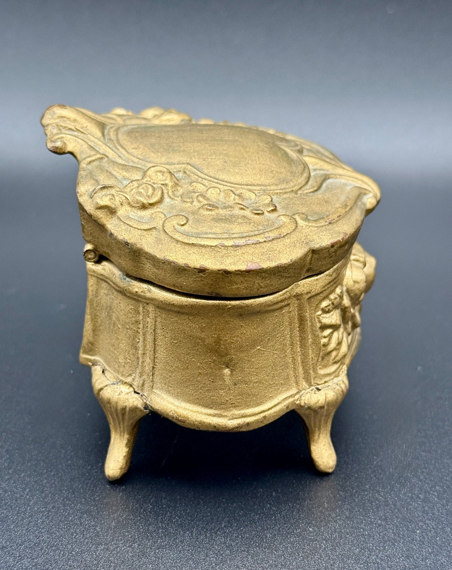 Antique B&W Heart Jewelry Casket (No. 115) c.1900
