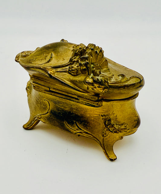 Antique Art Nouveau Gilt Jewelry Casket
