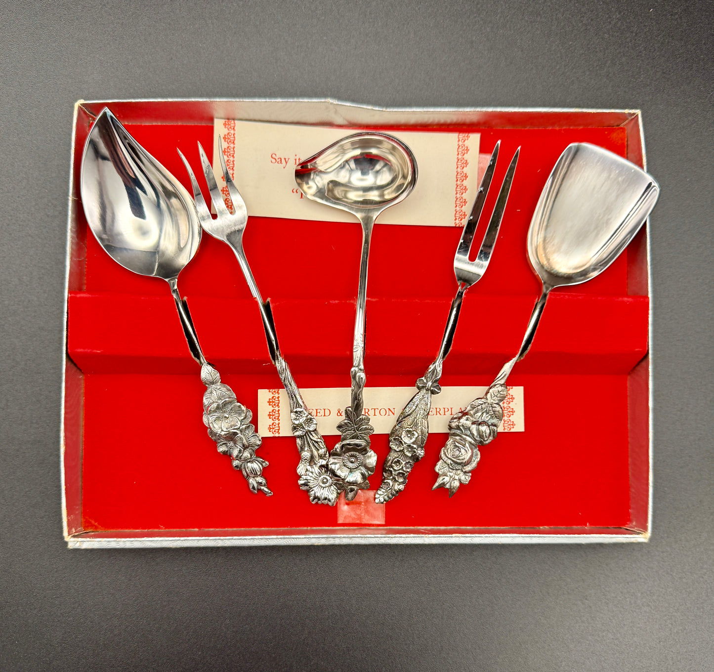 Reed & Barton Harlequin Fiesta Five Piece Serving Set