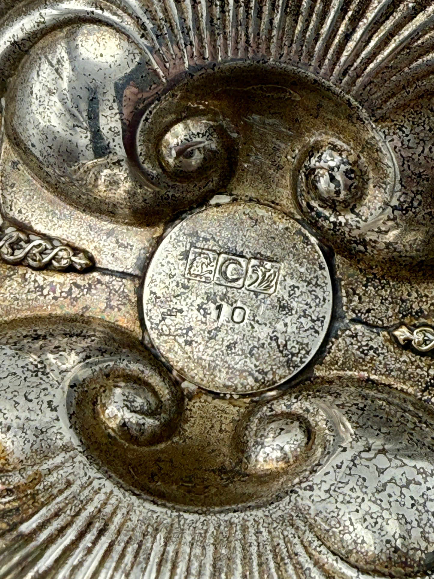 Antique Silverplate Double Shell Serving Dish c. 1930s–1950s