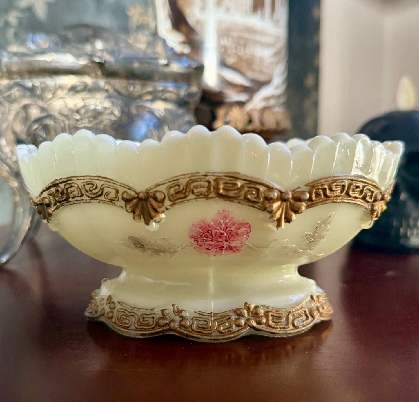 Northwood “Chrysanthemum Sprig” Custard Glass Bowl (1888)