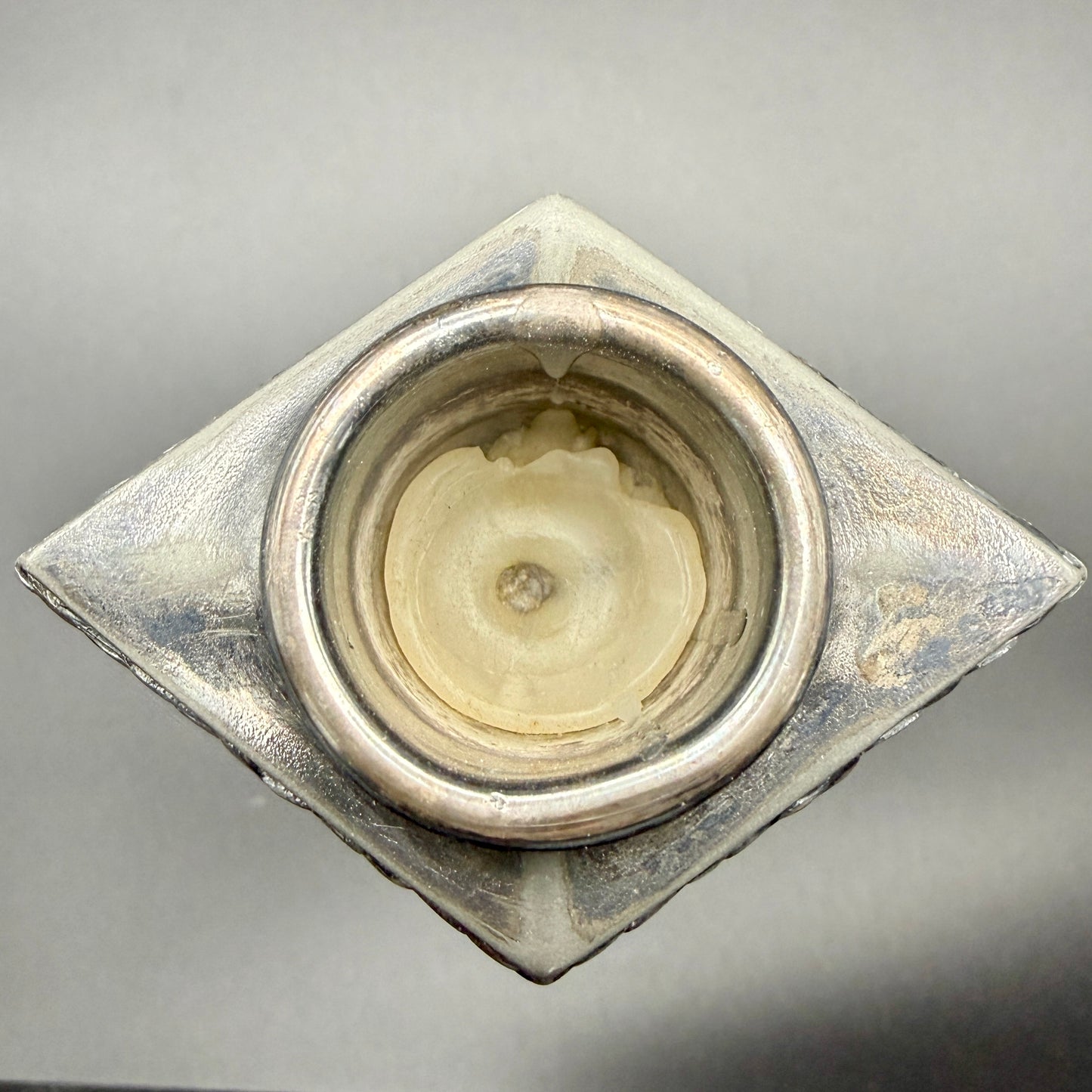 Antique Pairpoint Quadruple Plate Candlesticks with Architectural Diamond Base c. 1890–1910