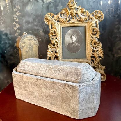 Antique Concrete Coffin Burial Vault Salesman Sample