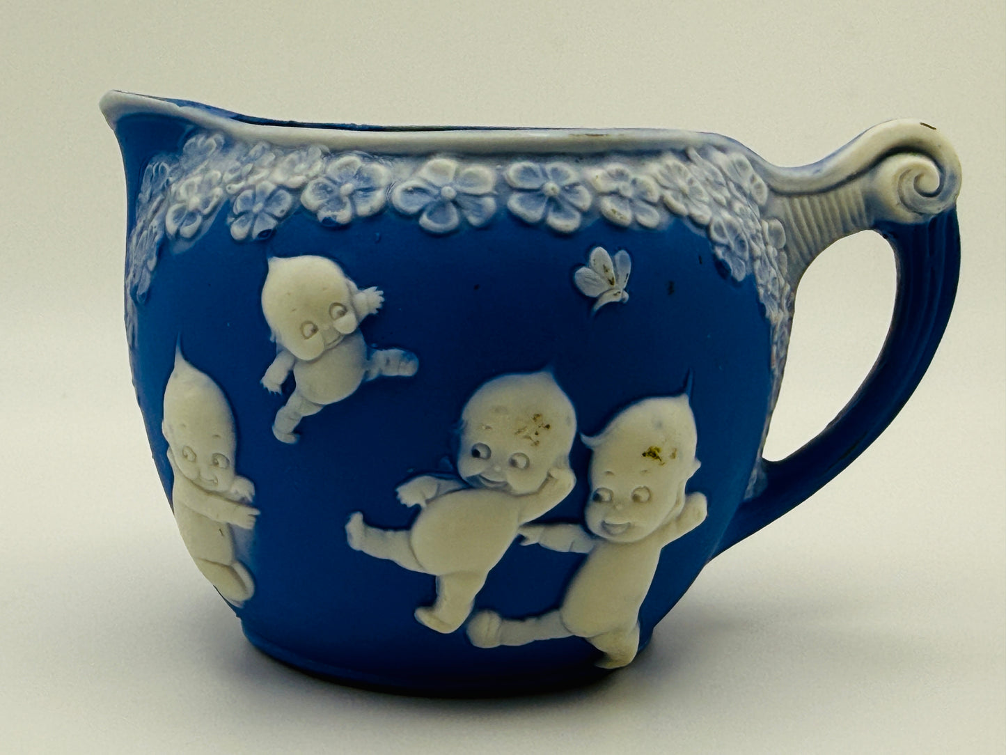 Antique Rose O'Neill Kewpie Jasperware Miniature Creamer