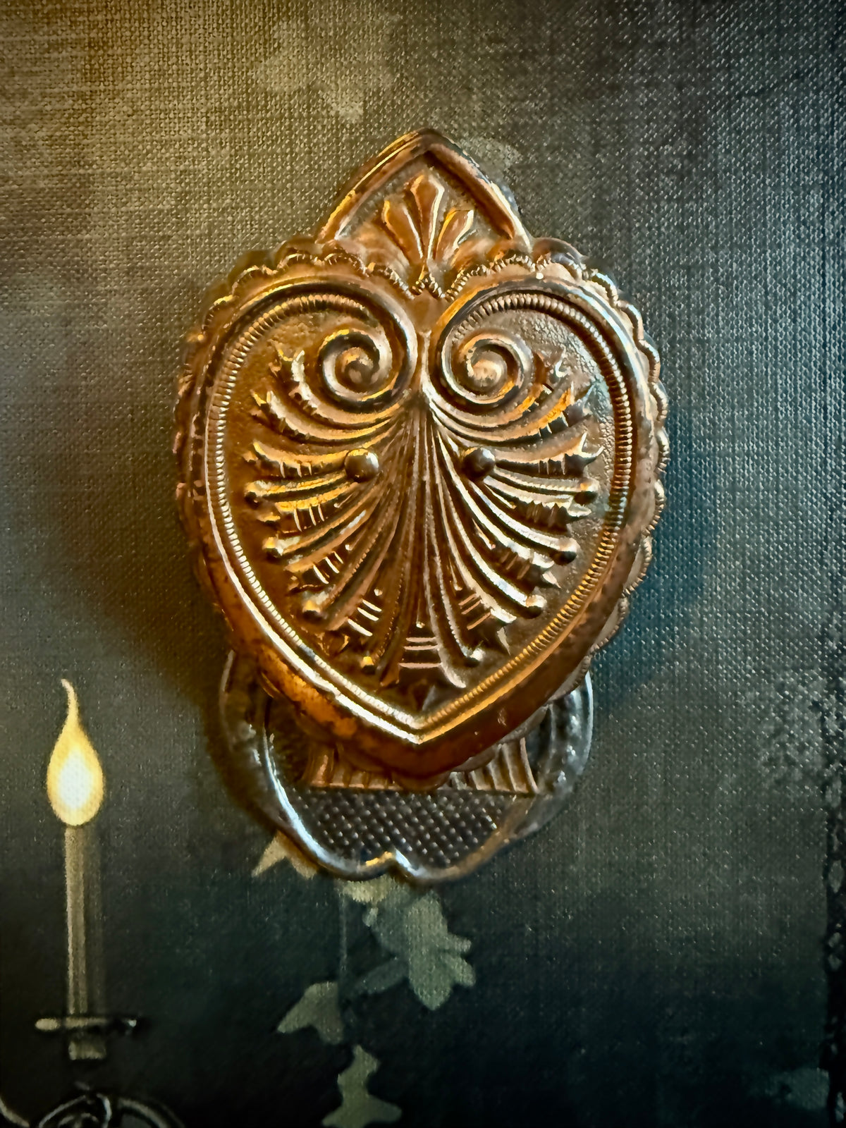 Antique Victorian Heart Letter Clip Pressed Metal c. 1890