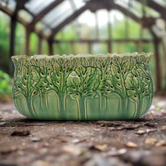 Green Leaf Art Deco Planter