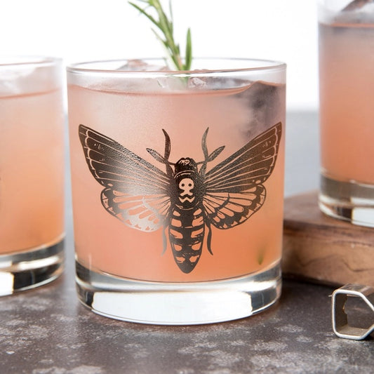 Death's Head Hawkmoth Cocktail Glasses set/4