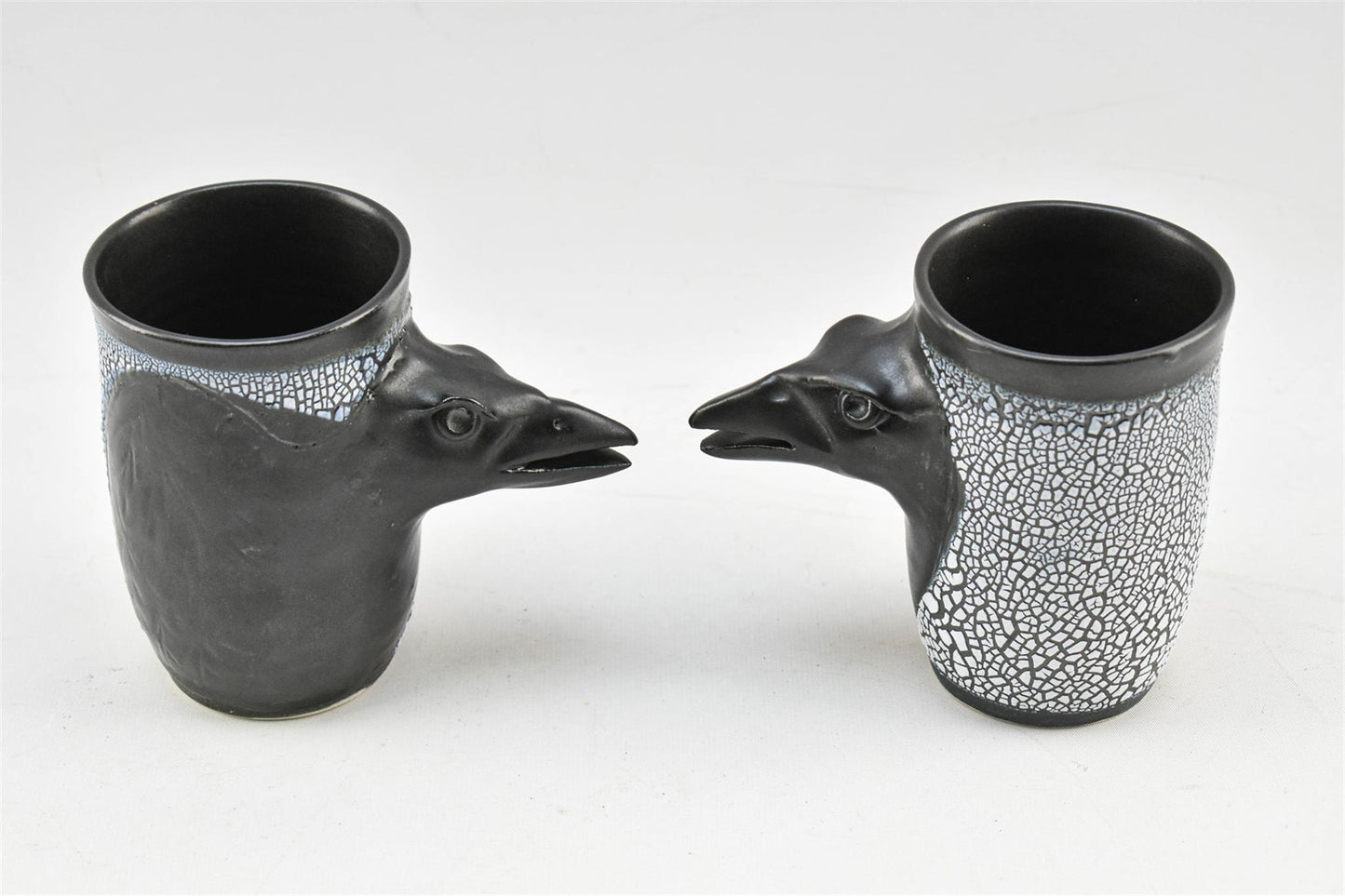 Barbara Glynn Prodaniuk Ceramic Raven Cups