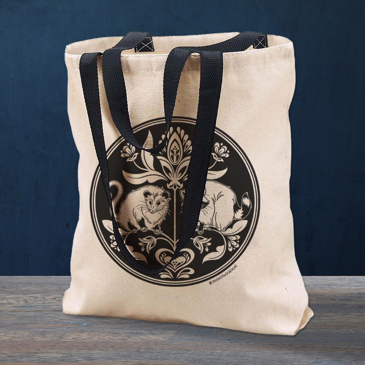 Raccoon & Opossum Hex Sign Tote Bag