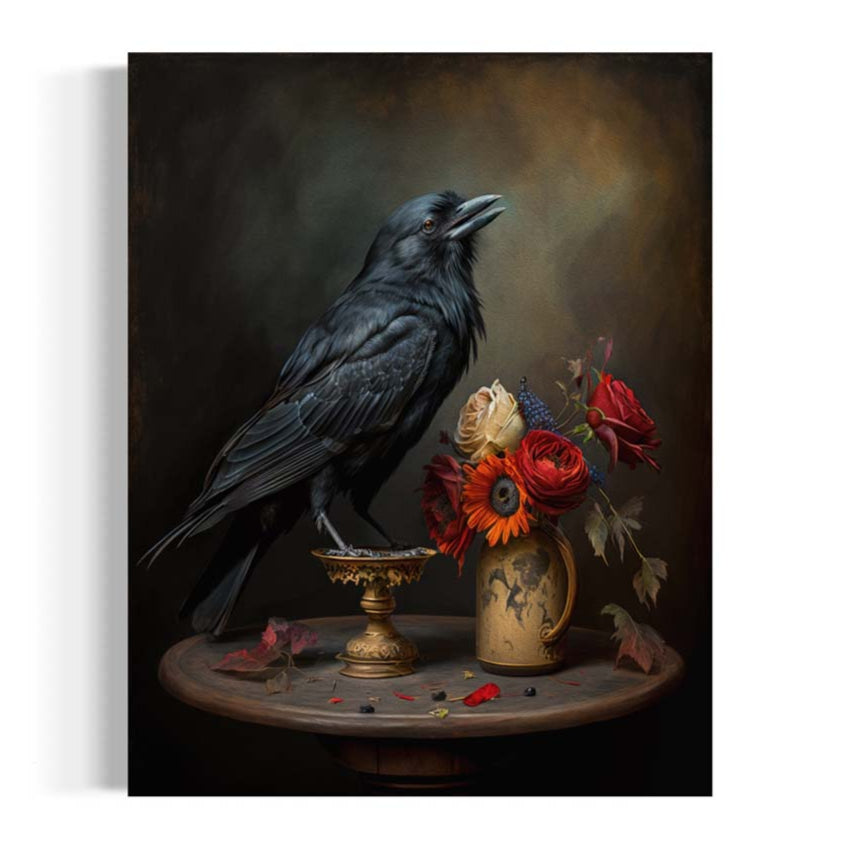 Raven Floral Art Print (8" x 10")