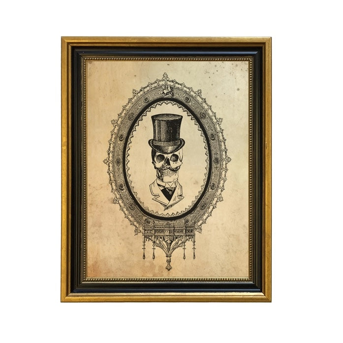 Skull in Top Hat Framed Print (7.5" x 9.5")