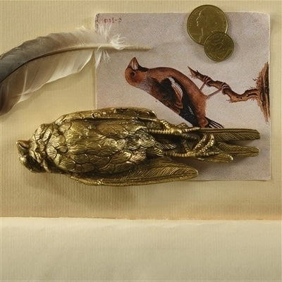Antique Brass Dead Bird Paperweight