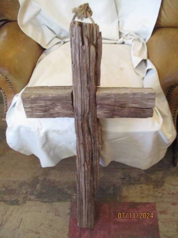 Weathered Driftwood Style Wooden Cross